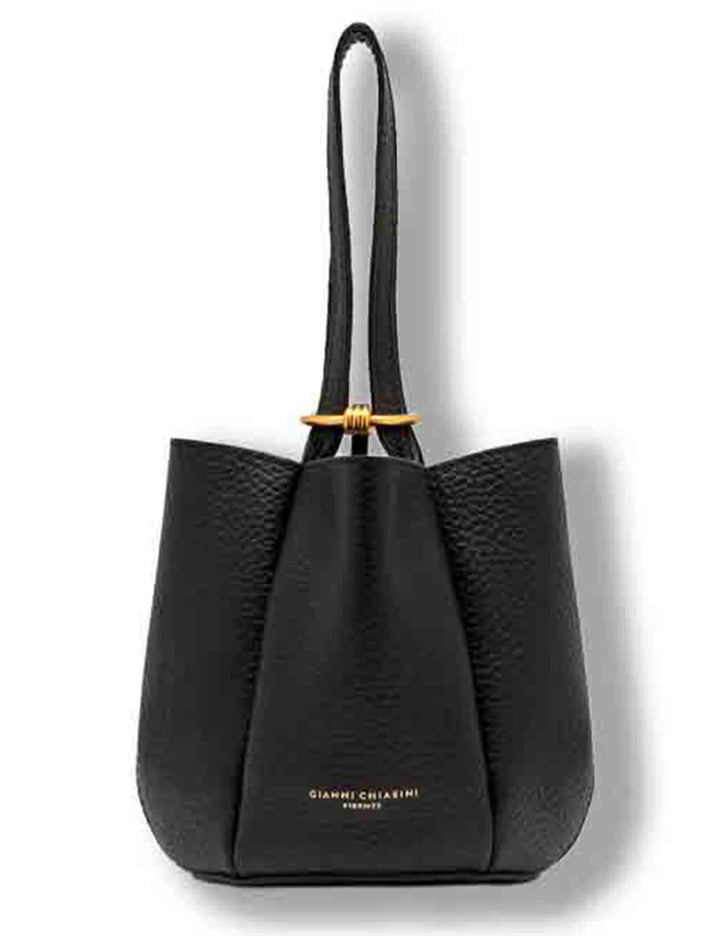 Borse donna Lily Bag in pelle nera con chiusura gioiello e tracolla e manico BS12000 RNGDBL T.U. 001 Gianni Chiarini 