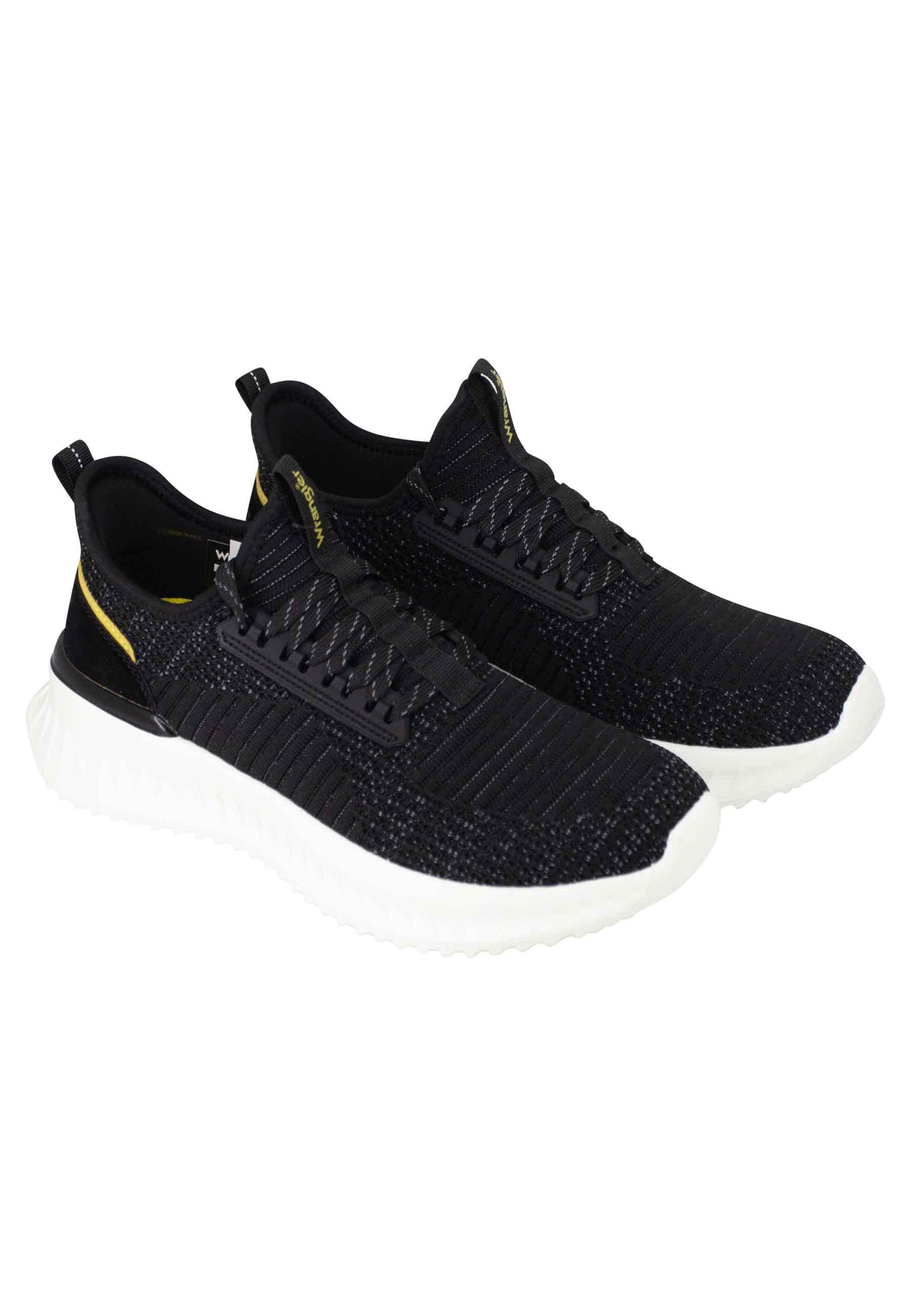 Sneakers uomo Star in tessuto elastico nero con suola alta in gomma WM31100A 062 Wrangler 