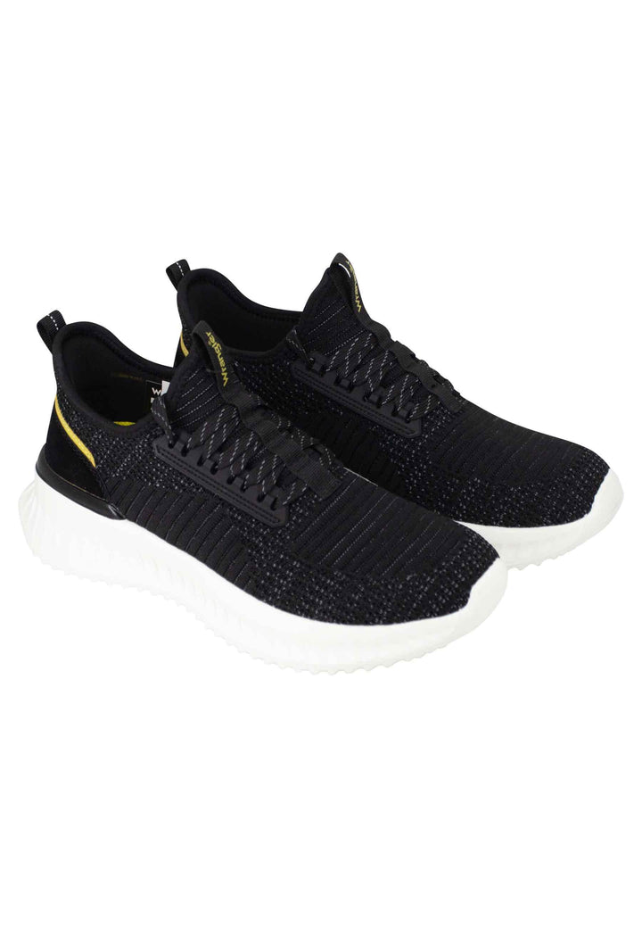 Sneakers uomo Star in tessuto elastico nero con suola alta in gomma WM31100A 062 Wrangler 