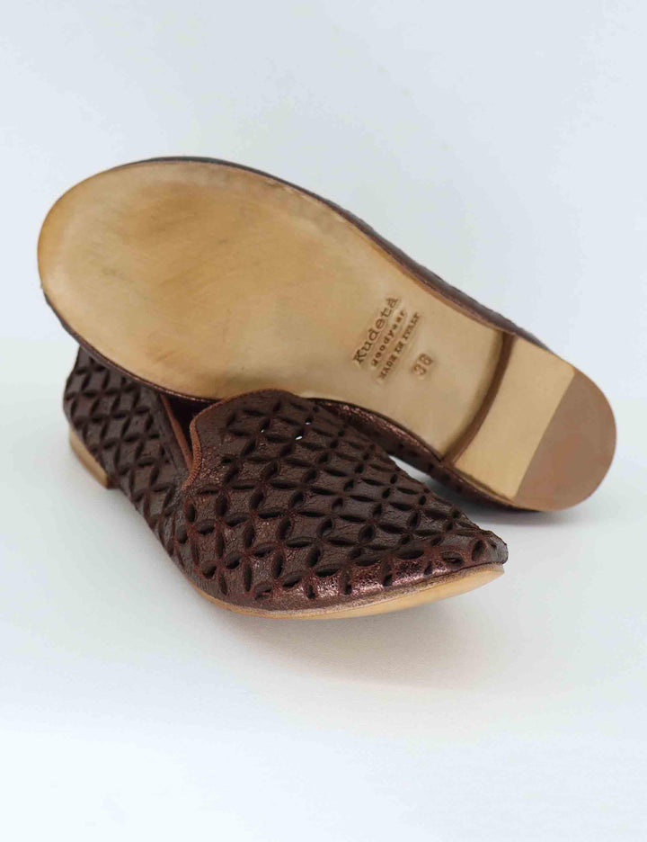 Mocassini donna in pelle forata marrone 314102 014 Kudetà 