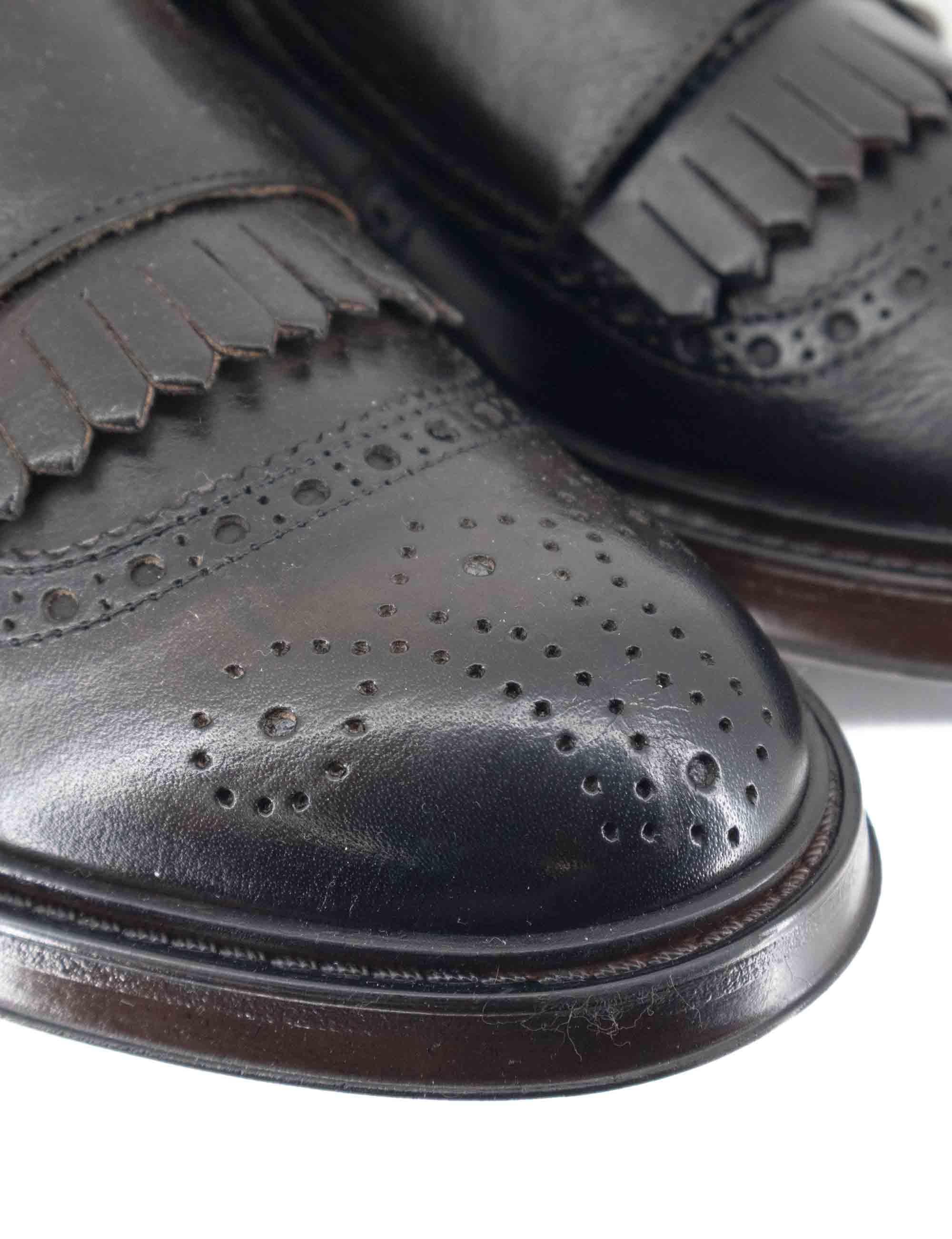 Mocassini uomo in pelle marrone con doppia fibbia e frange SP4001 014 Spatarella 