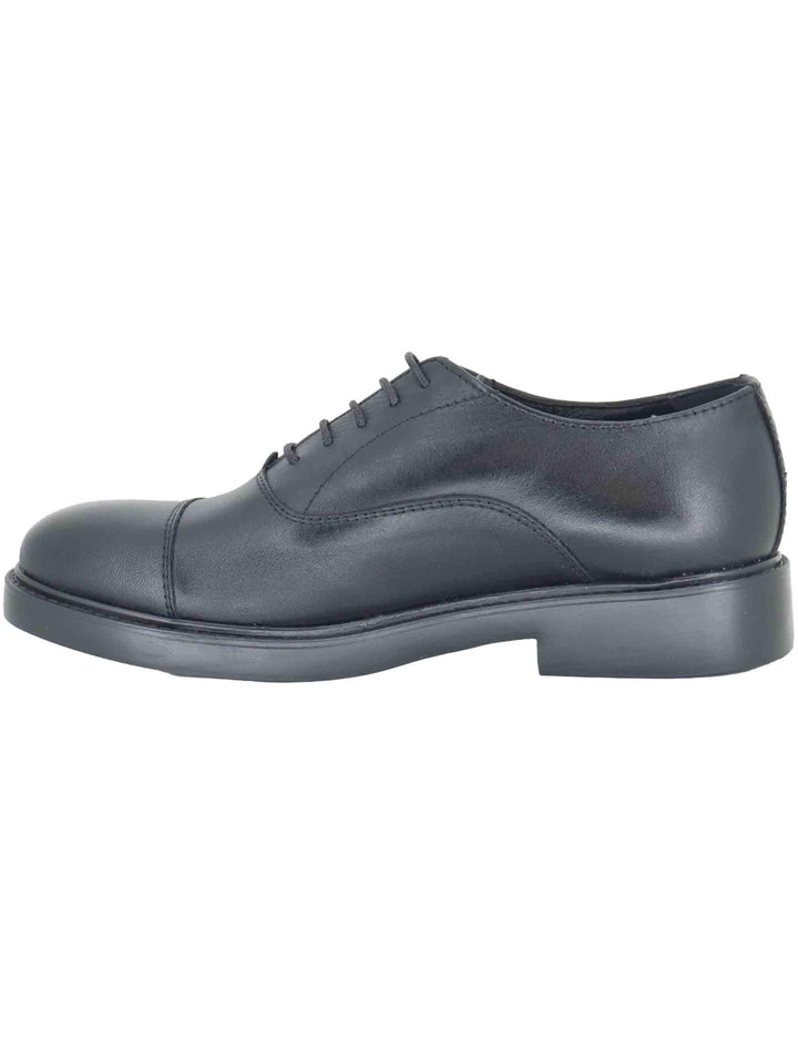 Stringate uomo in pelle nera con suola in gomma SPDU8040 029 Spatarella 