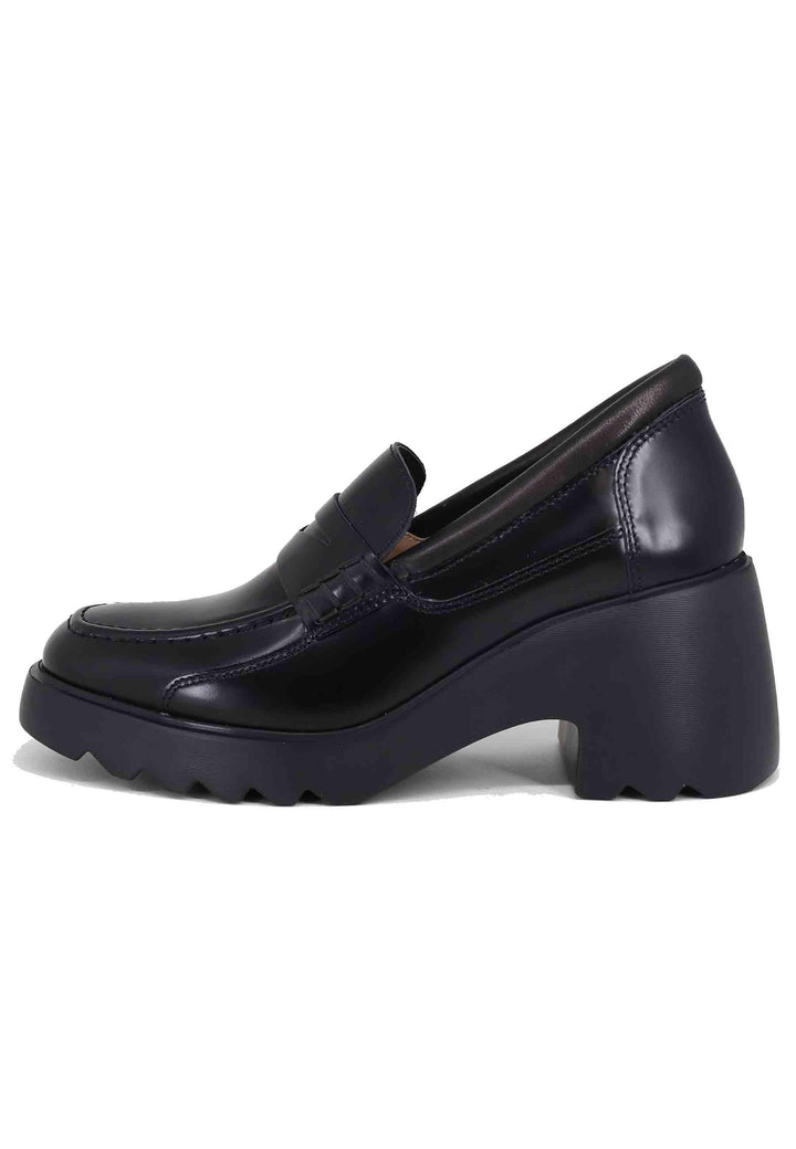 Mocassini donna in pelle nera con suola alta in gomma LAGER NTO BLACK SIVATOBLACK Unisa 