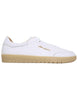 Sneakers uomo in pelle bianca con suola in gomma ambra