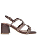 Sandali slingback Quail in pelle marrone con strass Donna 958Z00HG 90-MARRON
