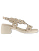Beige leather slingback with rubber heel Women's D-2306 020