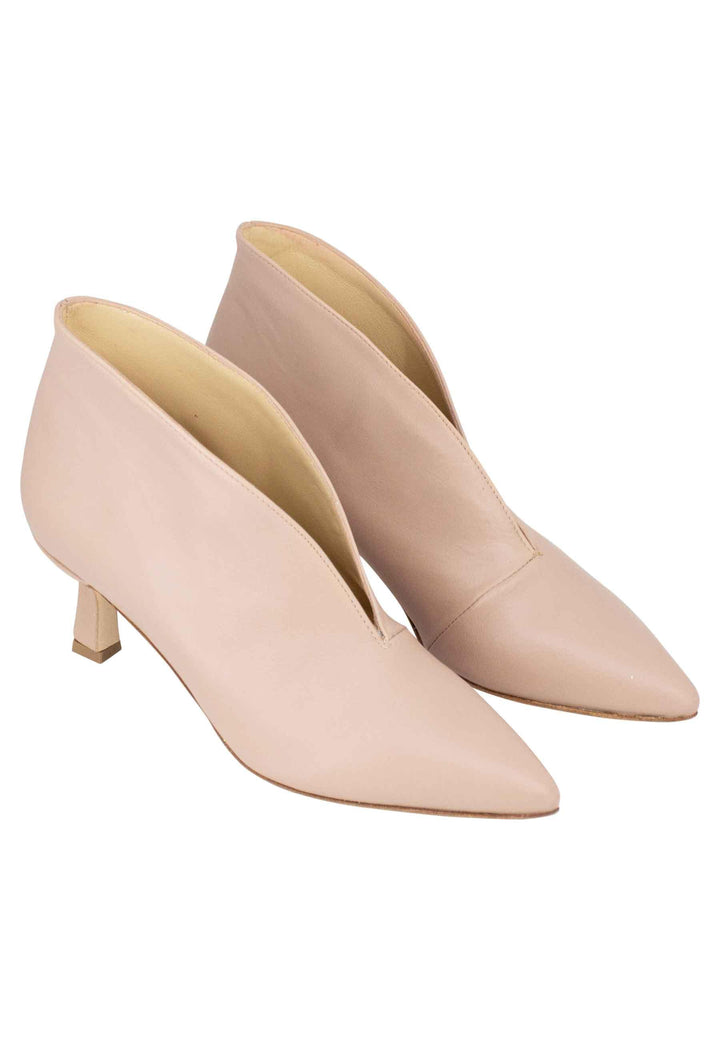 Ankle boot donna in pelle cipria con tacco basso TR8006/RT 301 L'Arianna 