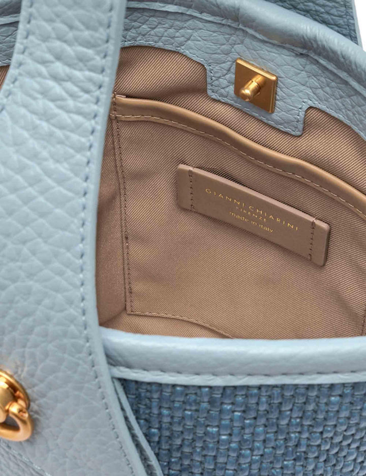 Borse donna Ester in tessuto e pelle celeste BS11380 3615 CST-TKL Gianni Chiarini 