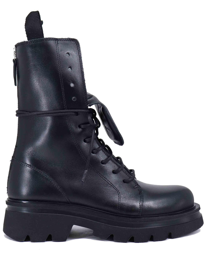 Anfibi donna in pelle nera con zip posteriore SCORPIO 001 Patrizia Bonfanti 