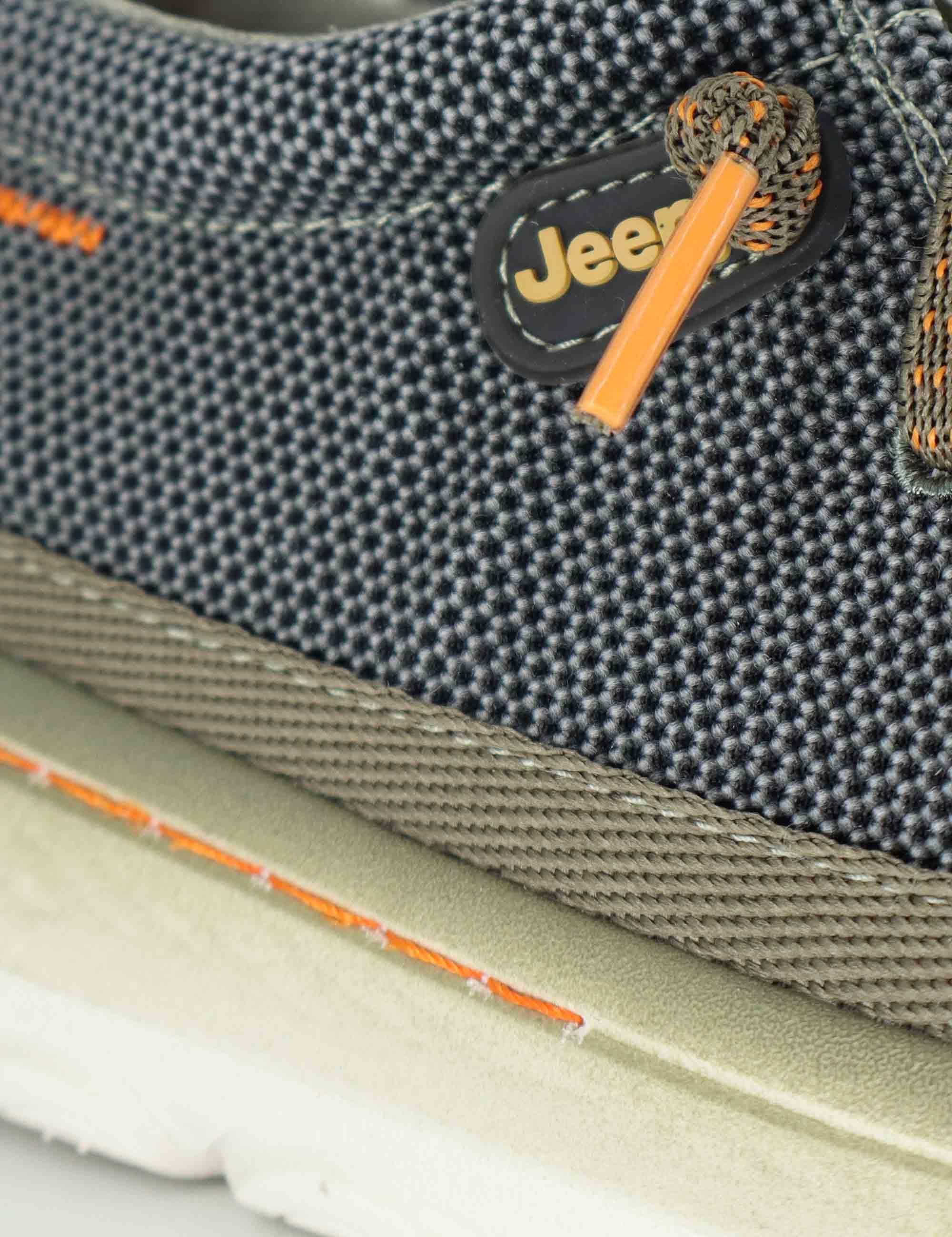 Stringate uomo Kauai Wallabee Knit in tessuto washed verde con suola in gomma JM61090A 020 Jeep 