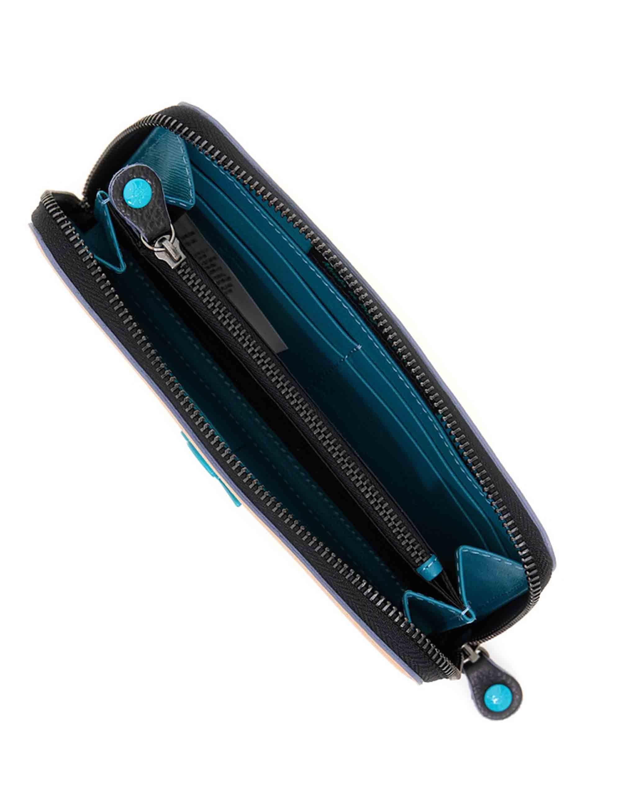 Portafogli donna GMONEY17 in pelle blu con logo G000140ND X1882 C3001 Gabs 