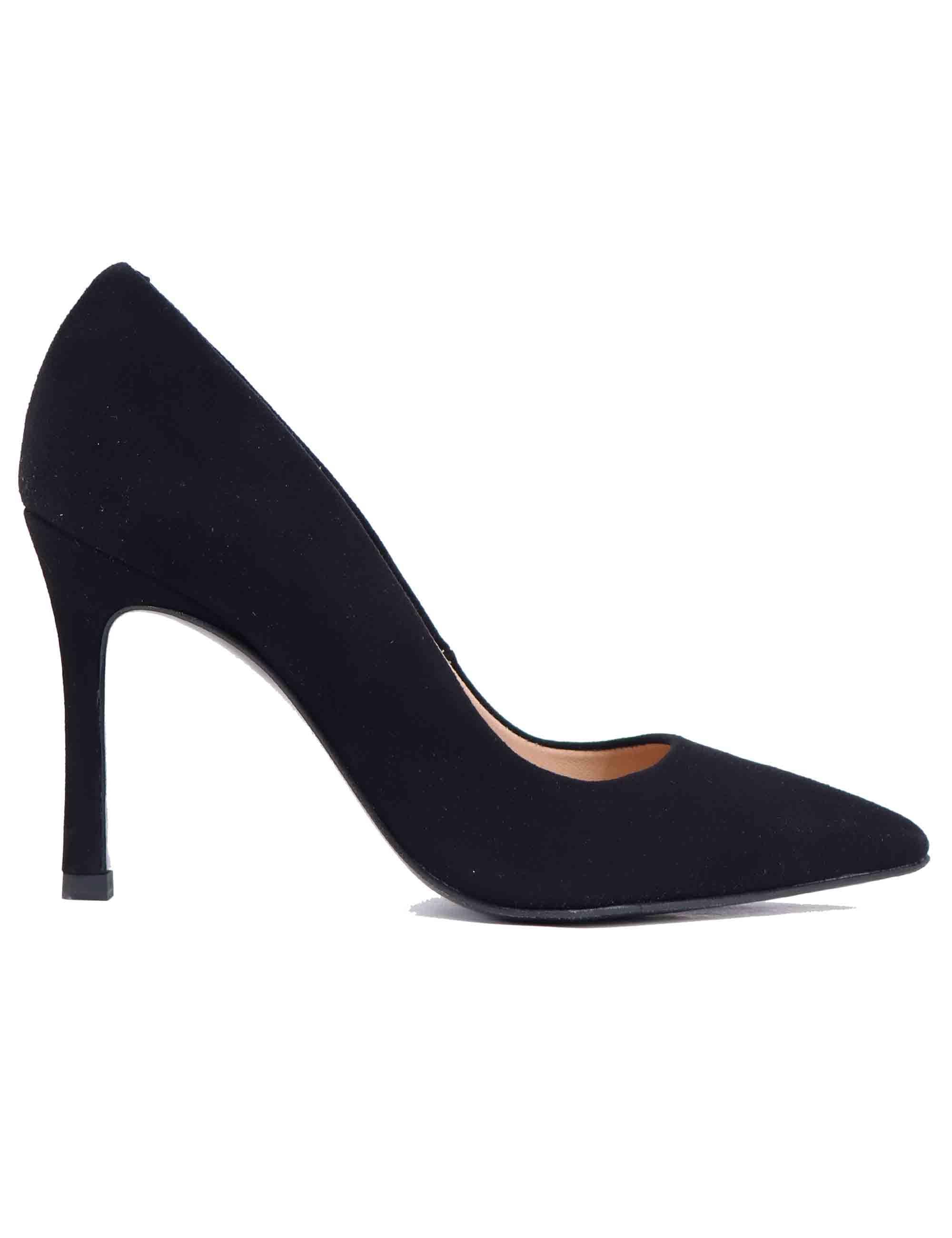 Decollete donna in camoscio nero tacco alto TOLLER KS BLACK Unisa 