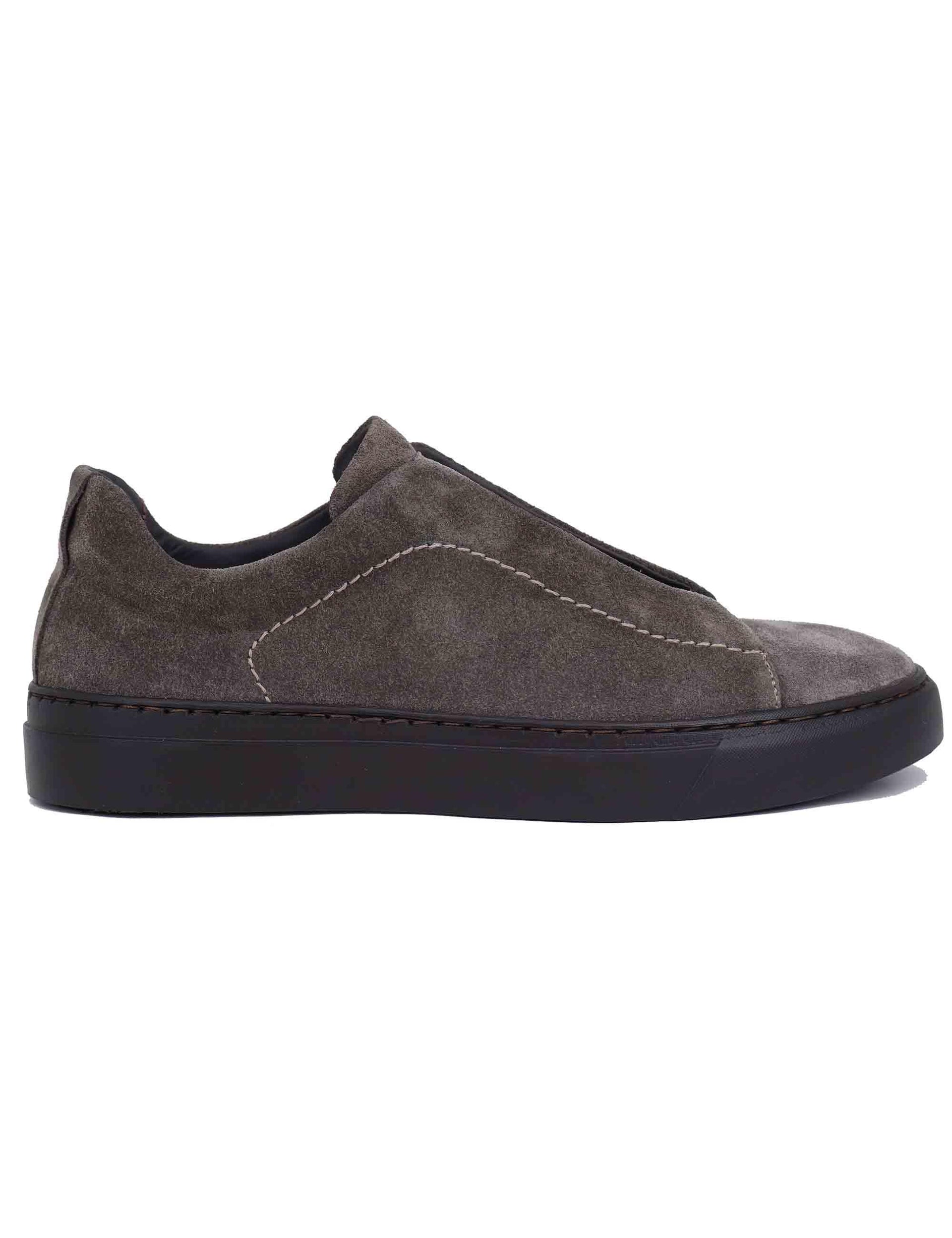 Sneakers uomo in camoscio grigio con elastici SP8460 029 Spatarella 