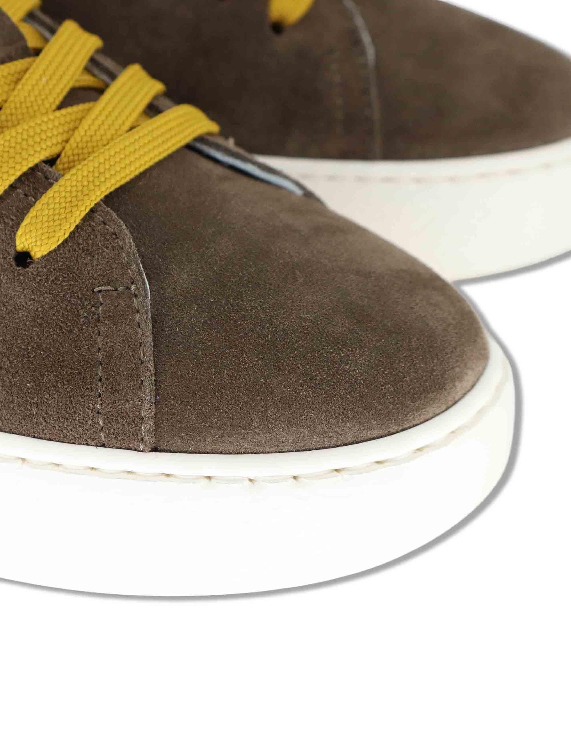 Sneakers uomo in camoscio taupe con suola alta ultra leggera SPLU8020-U 028 Spatarella 