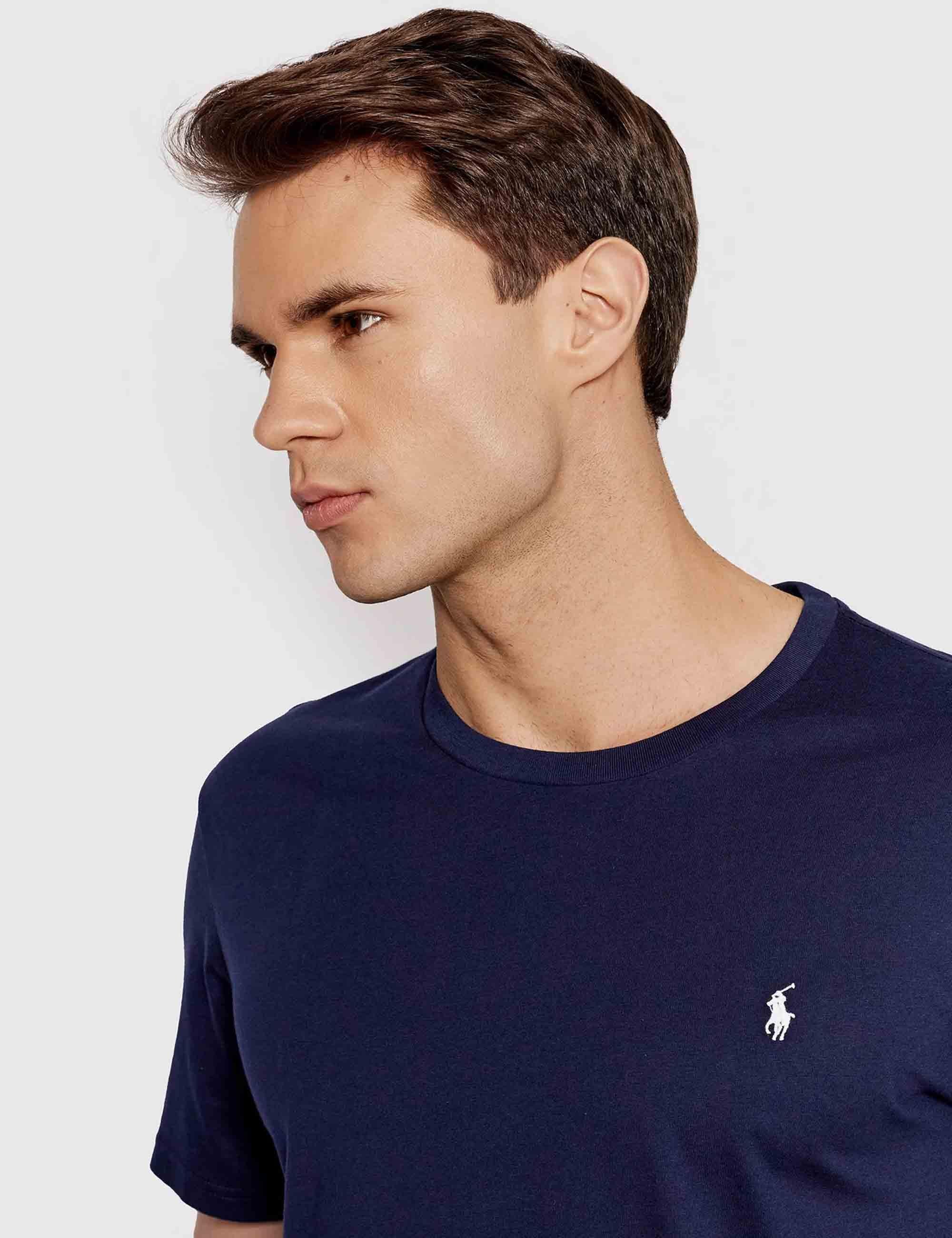T-shirt uomo Sle in cotone blu con logo ricamato 714844756002 CRUISE NAVY Polo Ralph Lauren 