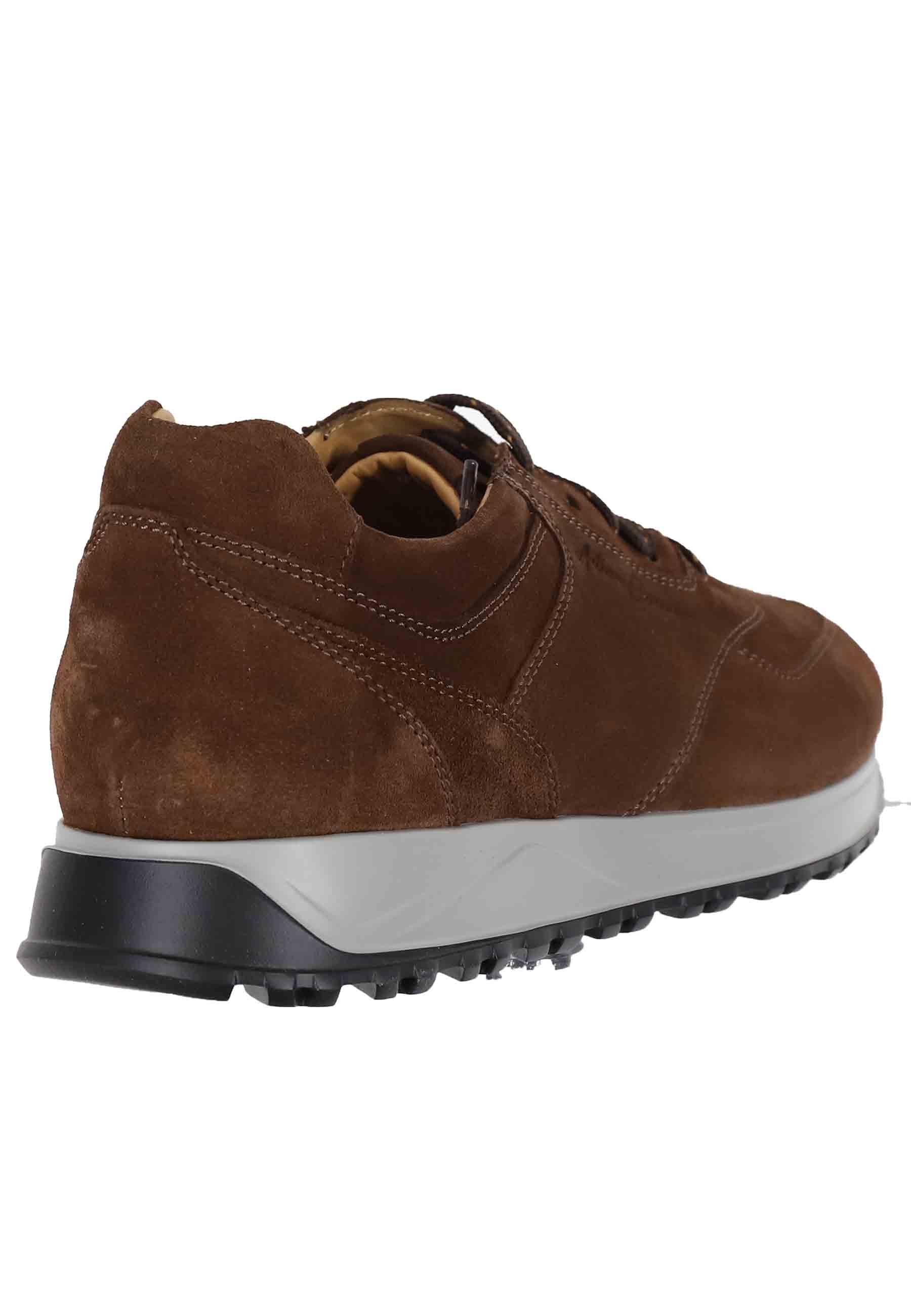 Sneakes da uomo in camoscio marrone con suola in gomma 22570-T-VM5 061 Antica Cuoieria 