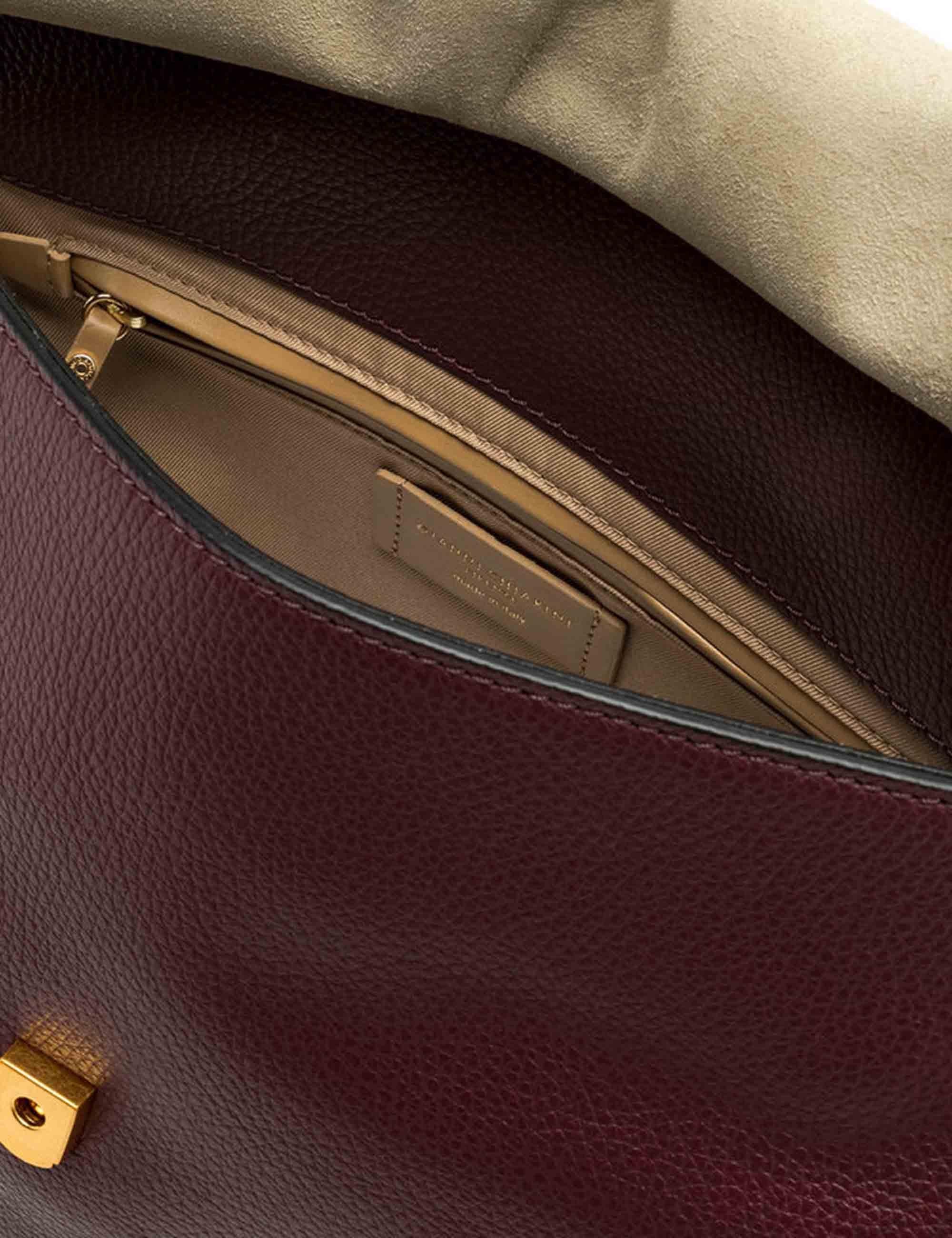 Borse donna Ottavia in pelle bordeaux con manico e tracolla BS11376 14050 GRN Gianni Chiarini 