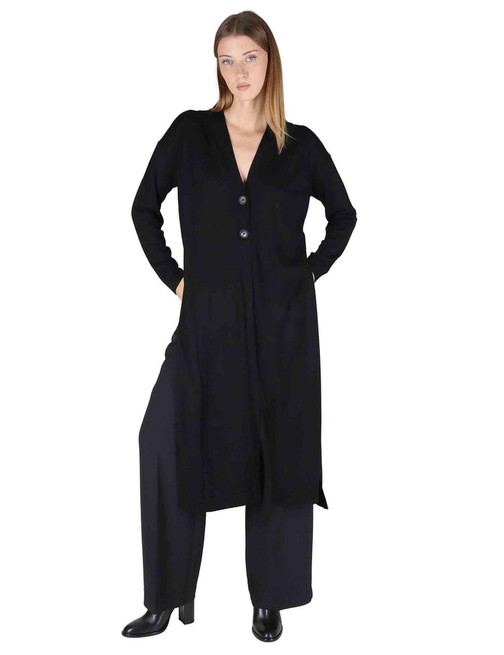 Cardigan lunghi donna Colors of the World in lana nera JN369574230 20000 Maliparmi 