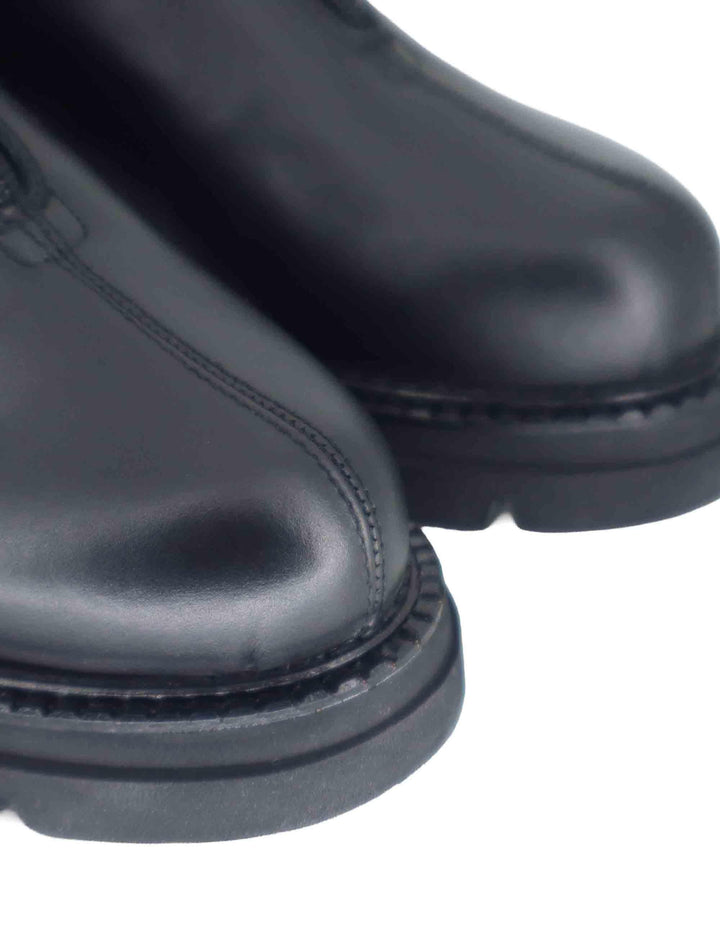 Stivaletti anfibi donna in pelle nera con zip frontale e suola in gomma SP56399 001 Spatarella 