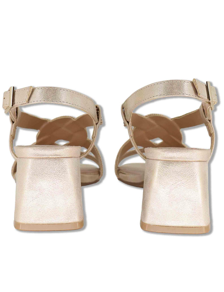 Sandali donna in tessuto cipria con cinturino posteriore e tacco medio W4700467 319N Tsakiris Mallas 