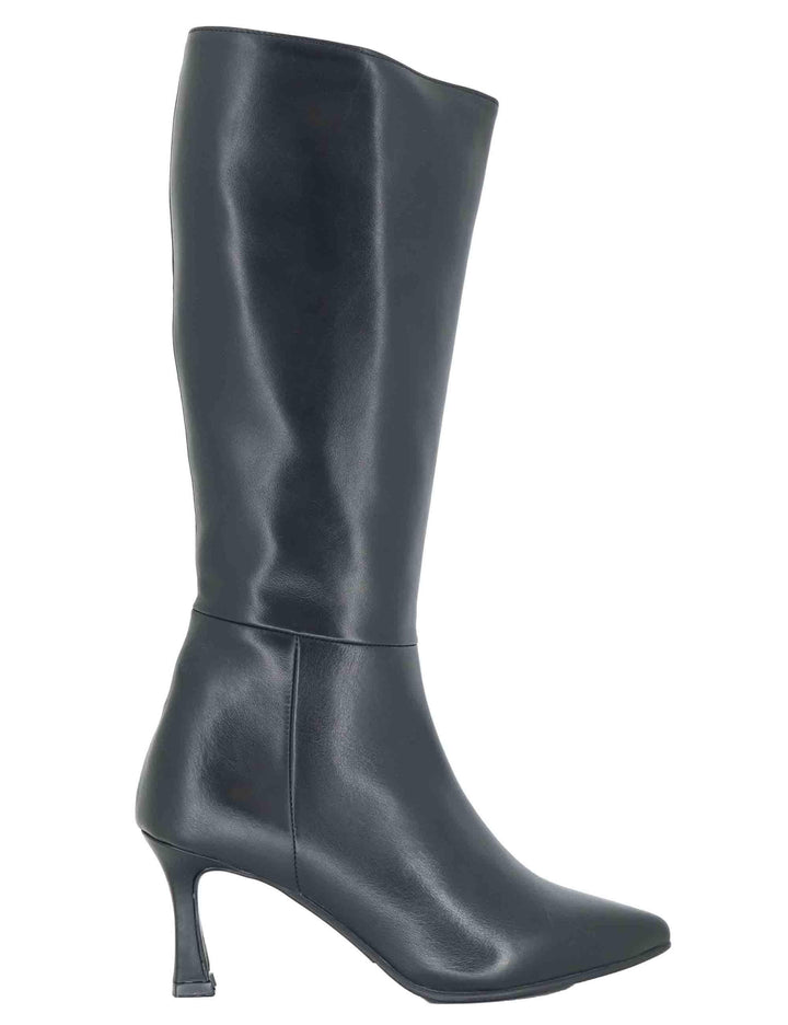 Stivali donna in pelle nera con tacco alto e punta a punta OSCAR 1 001 Tattoo 