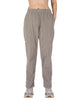 Pantaloni in cotone taupe con elastico Donna 3W25-PINA MICROVEL DOVE