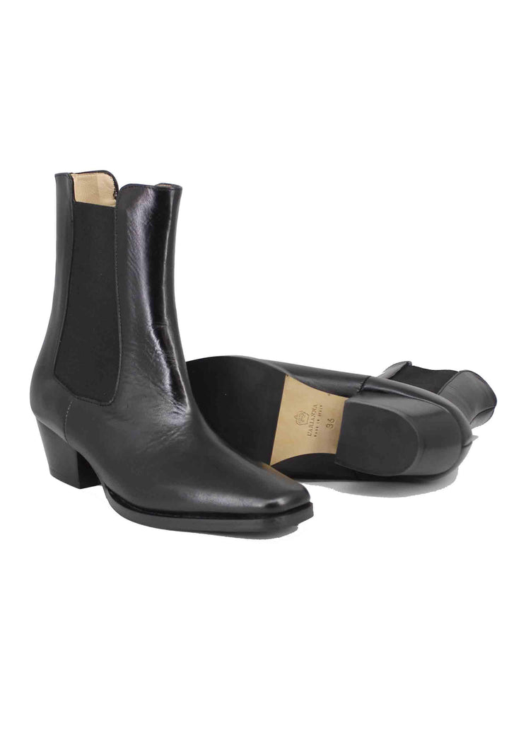 Stivaletti chelsea boot donna in pelle nera punta quadra BT1695/C 2 L'Arianna 