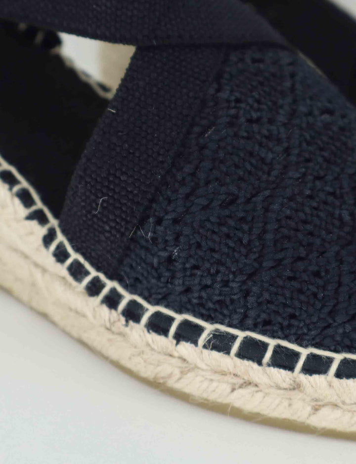 Sandali espadrillas donna in tessuto nero con elastici Terra Negre Toni Pons 