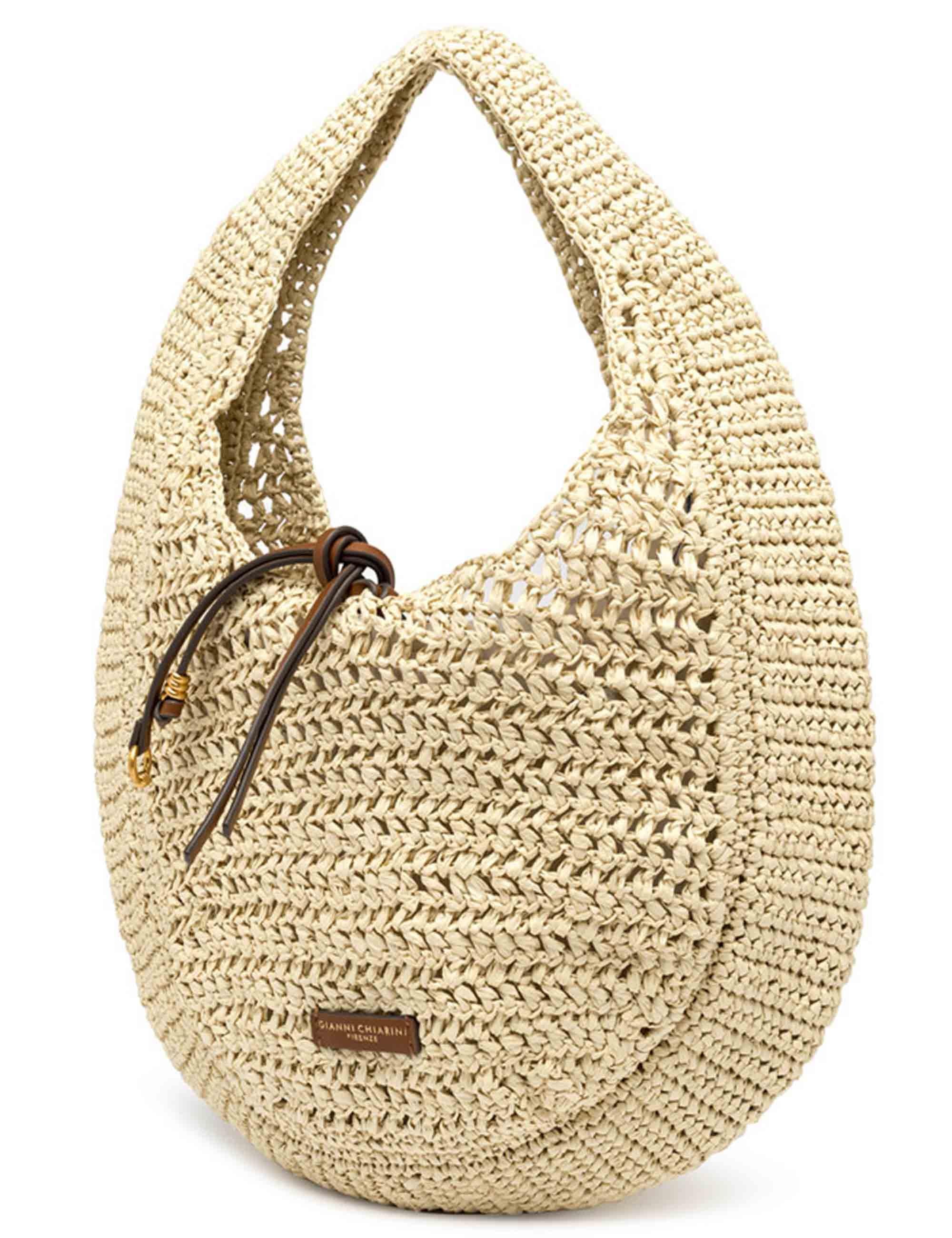 Borse donna Nefeli monospalla in paglia naturale con chiusura cordoncino BS11954 COMM STR-CRCH 850 Gianni Chiarini 