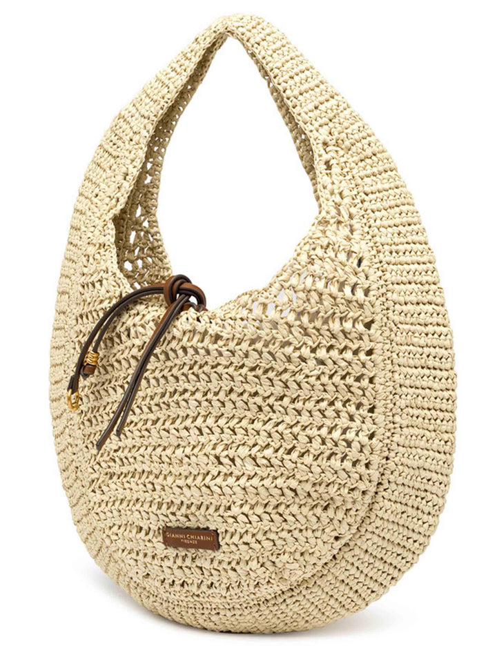 Borse donna Nefeli monospalla in paglia naturale con chiusura cordoncino BS11954 COMM STR-CRCH 850 Gianni Chiarini 