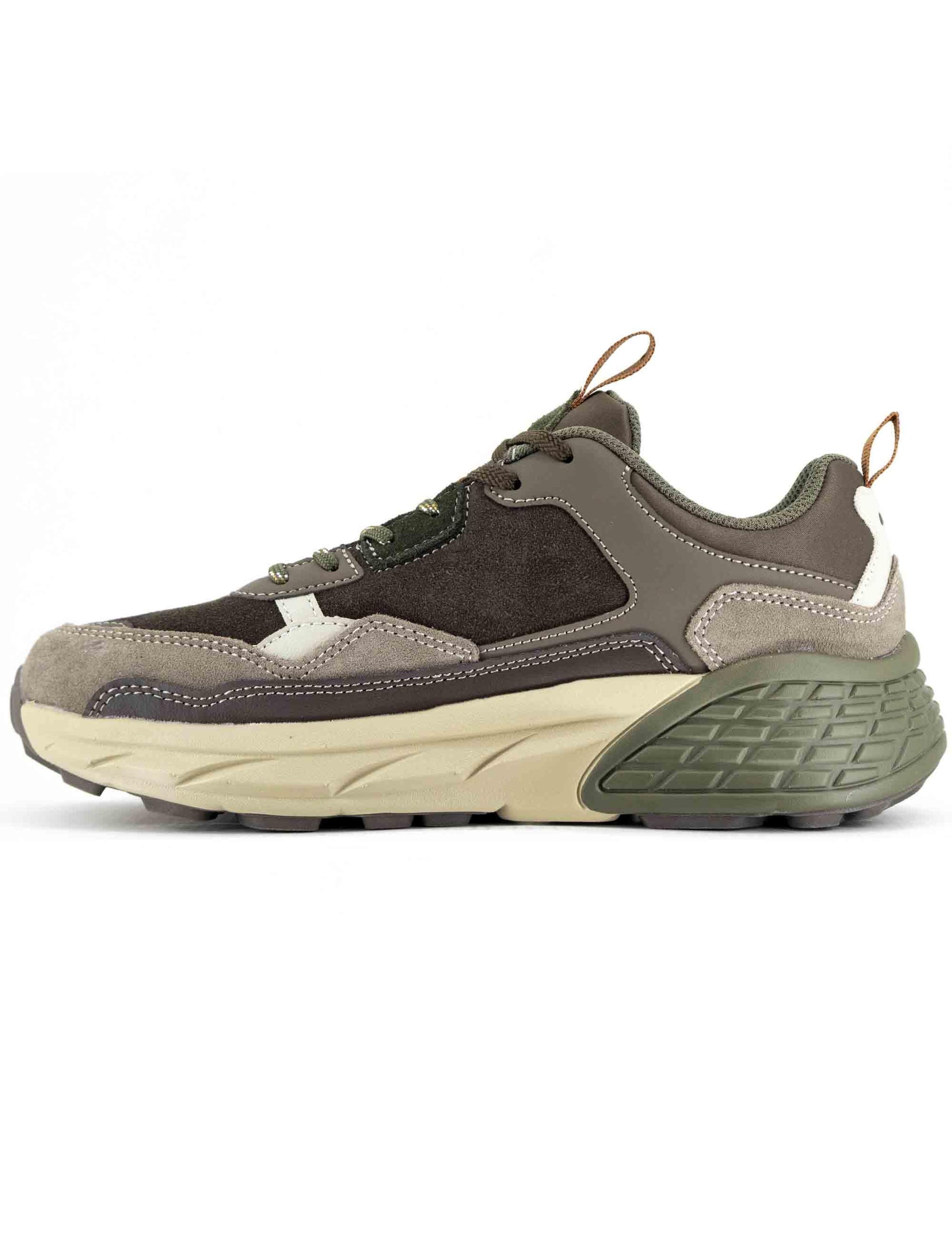 Sneakers uomo Groove in pelle e camoscio marrone con suola alta JM52070A 030 Jeep 