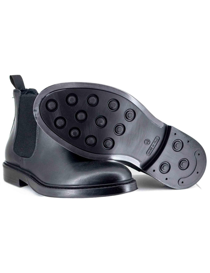 Stivaletti uomo beatles in pelle nera con elestici in tinta e suola in gomma SP2052L 001 Spatarella 