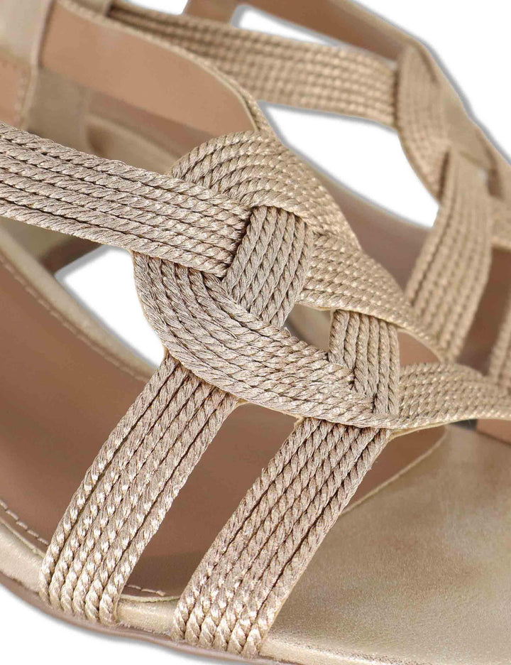 Sandali donna in tessuto cipria con cinturino posteriore e tacco medio W4700467 319N Exe 