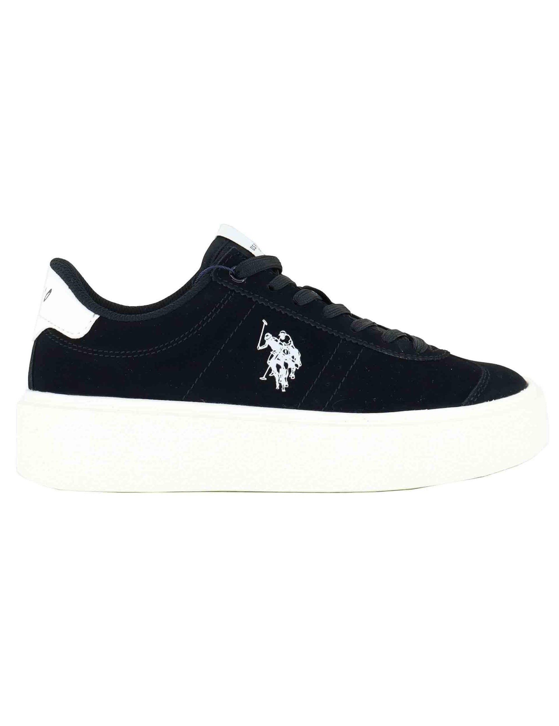 Sneakers donna in eco pelle nera con logo e suola alta in gomma JODY002 BLK U.S. Polo Assn. 