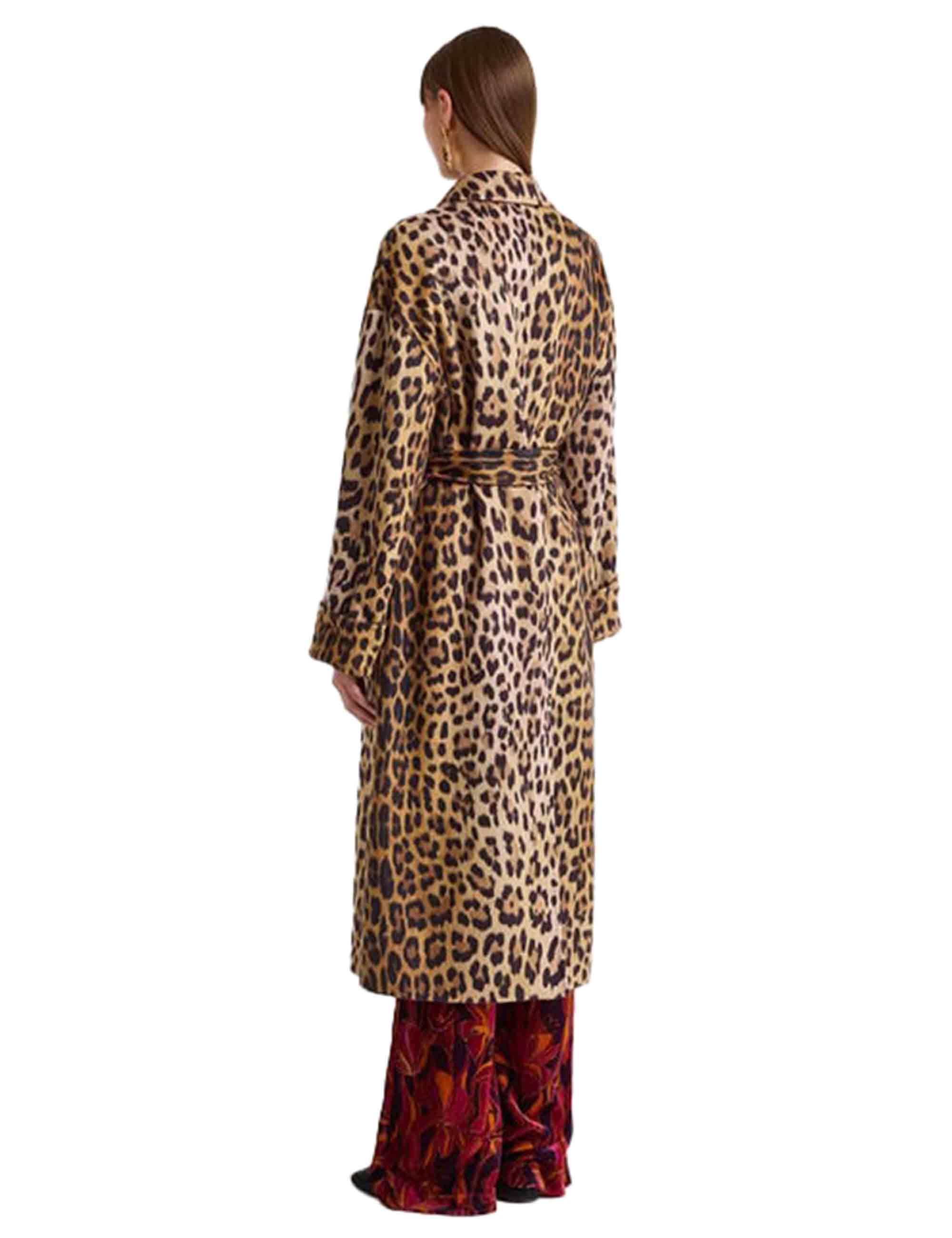 Cappotti lunghi donna Double Trouble in lana stampata animalier JB538820292 A3363 Maliparmi 