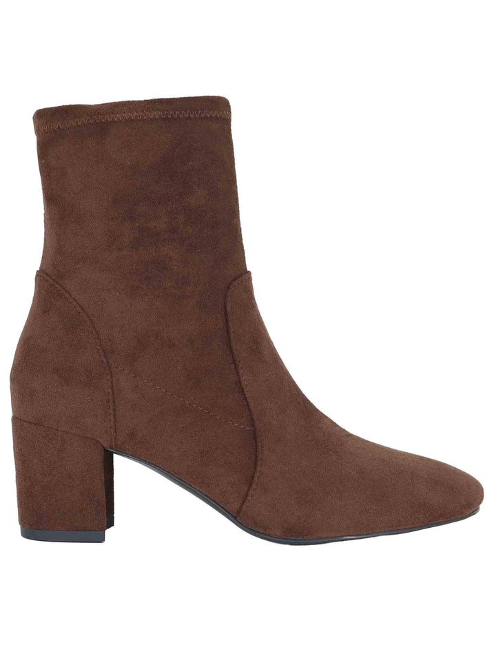 Stivaletti donna in tessuto elasticizzato marrone con tacco medio 506T82VK 90 Bibi Lou 