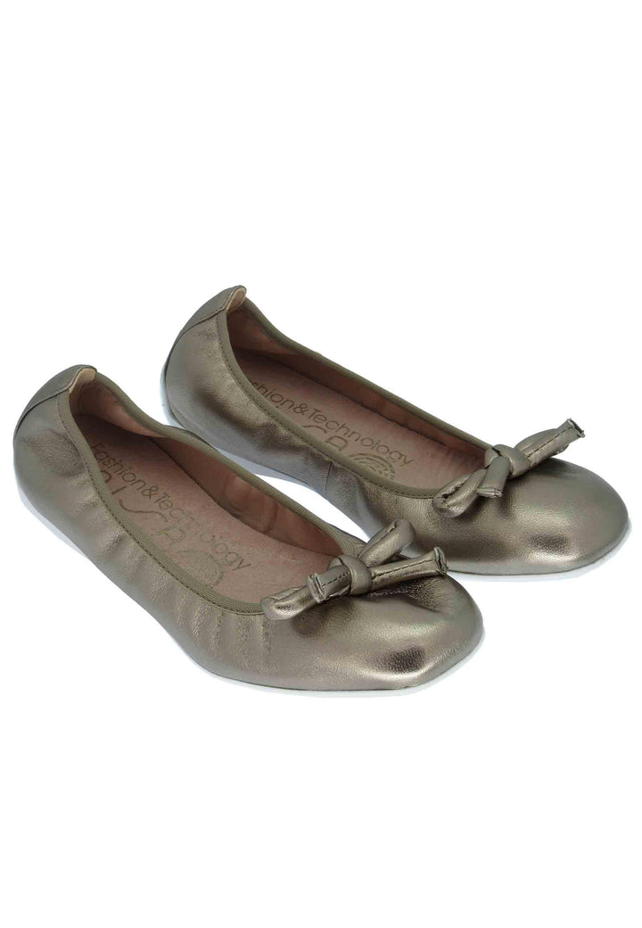 Ballerine donna Aleda in pelle bronzo e fondo basso in gomma ALEDA 7000 Unisa 