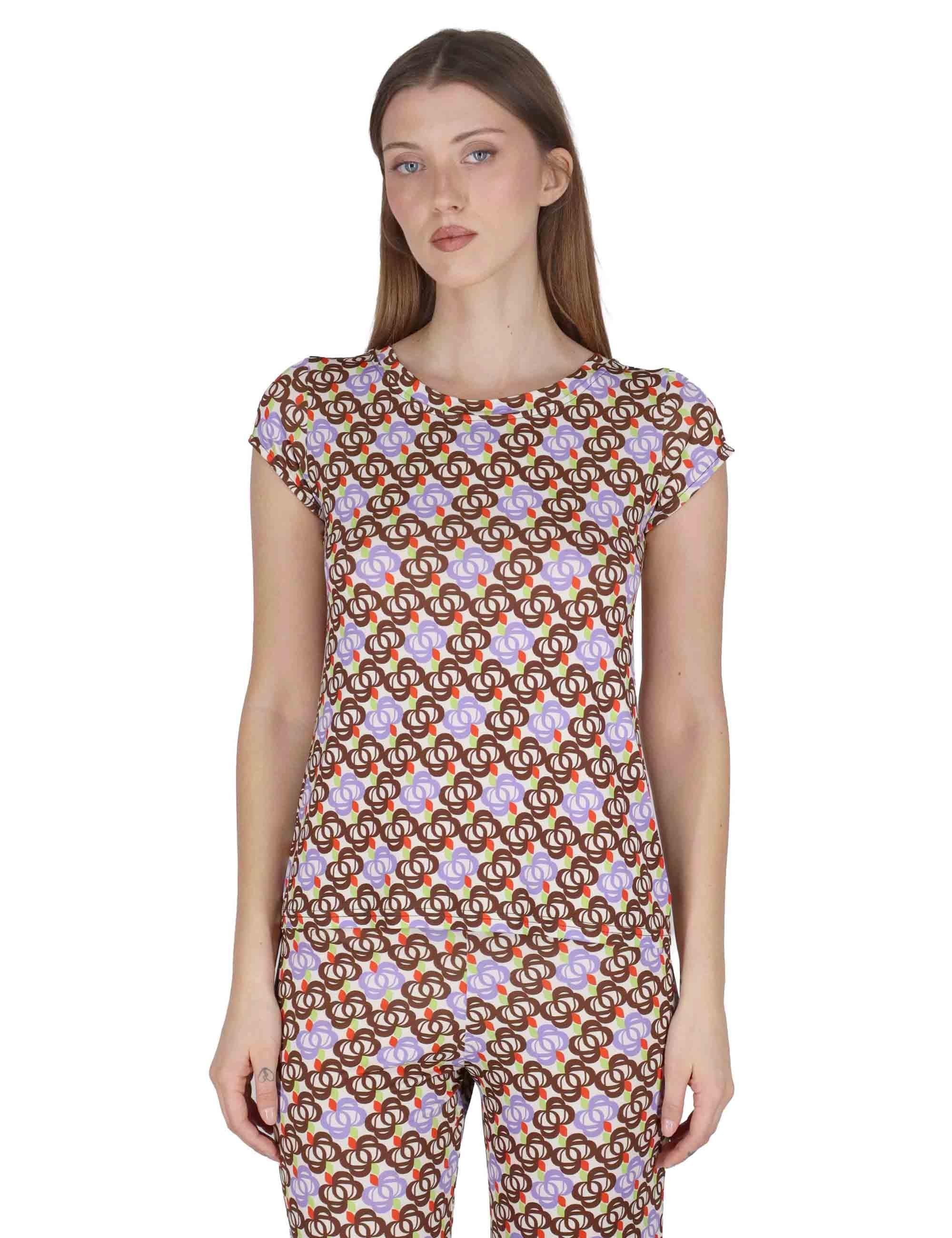 T-Shirt donna Basic in jersey off white stretch a fantasia JFATS0001-E2818-1246 85 Justmine 