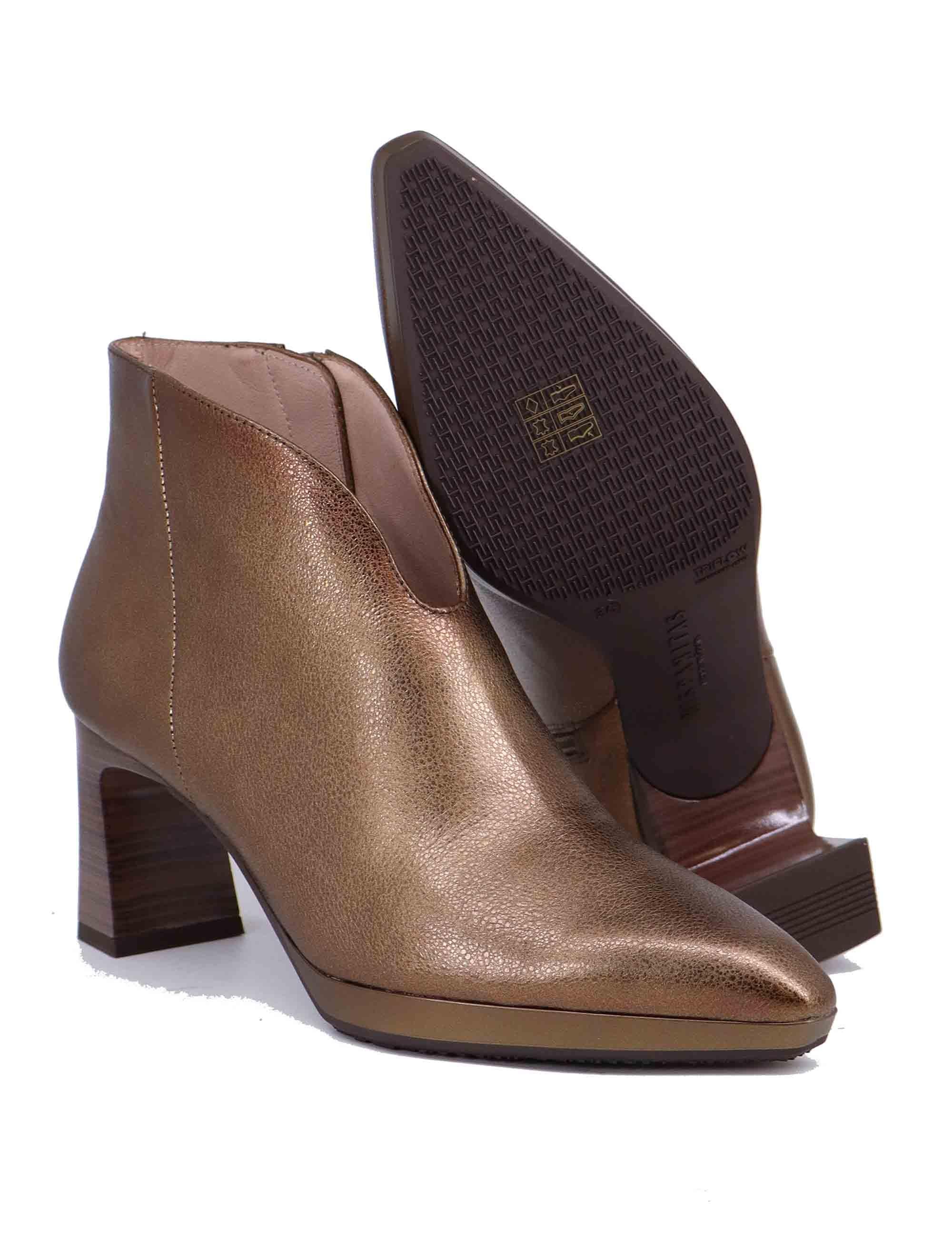 Stivaletti ankle boots donna in pelle bronzo HI243576 C001 Hispanitas 