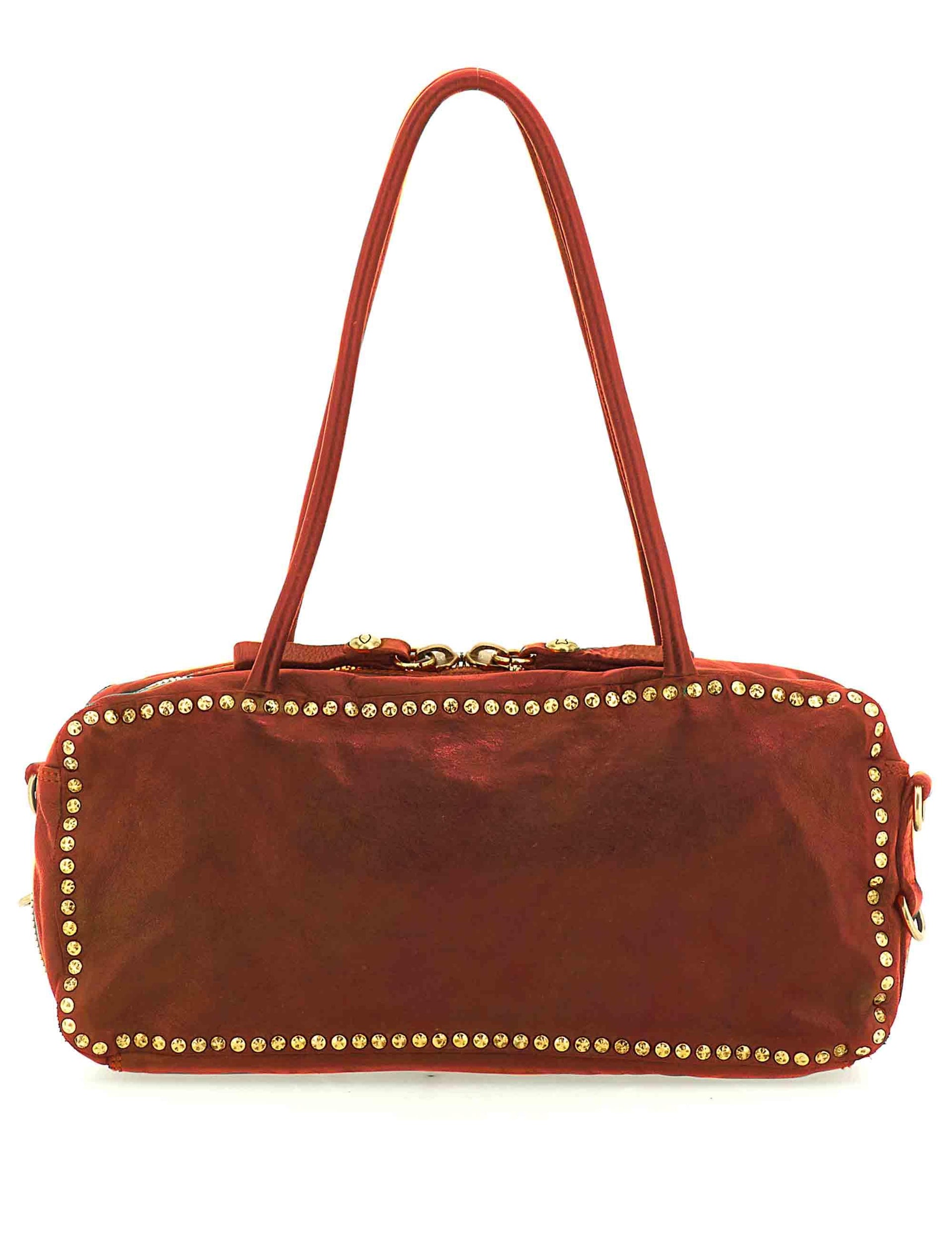 Borse donna Simona in pelle cuoio con doppi manici e borchie C043790ND X0007 C1502 Campomaggi 