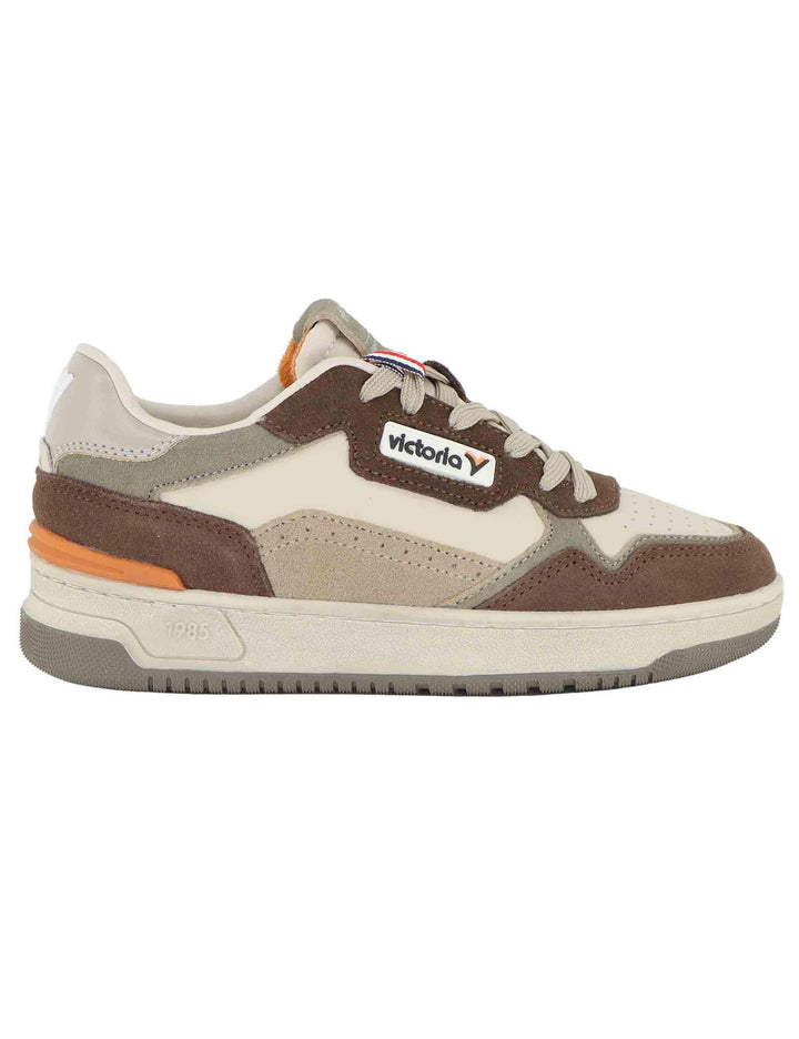 Sneakers donna in pelle e camoscio taupe 8800126 Taupe Victoria 