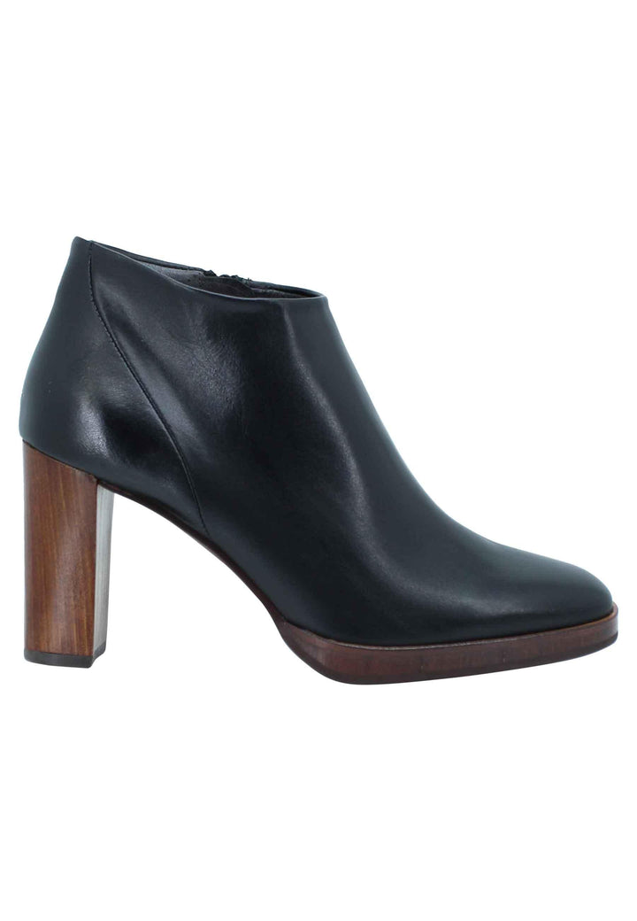 Stivaletti ankle boot donna in pelle nera tacco alto e plateau 2023 001 Zinda 