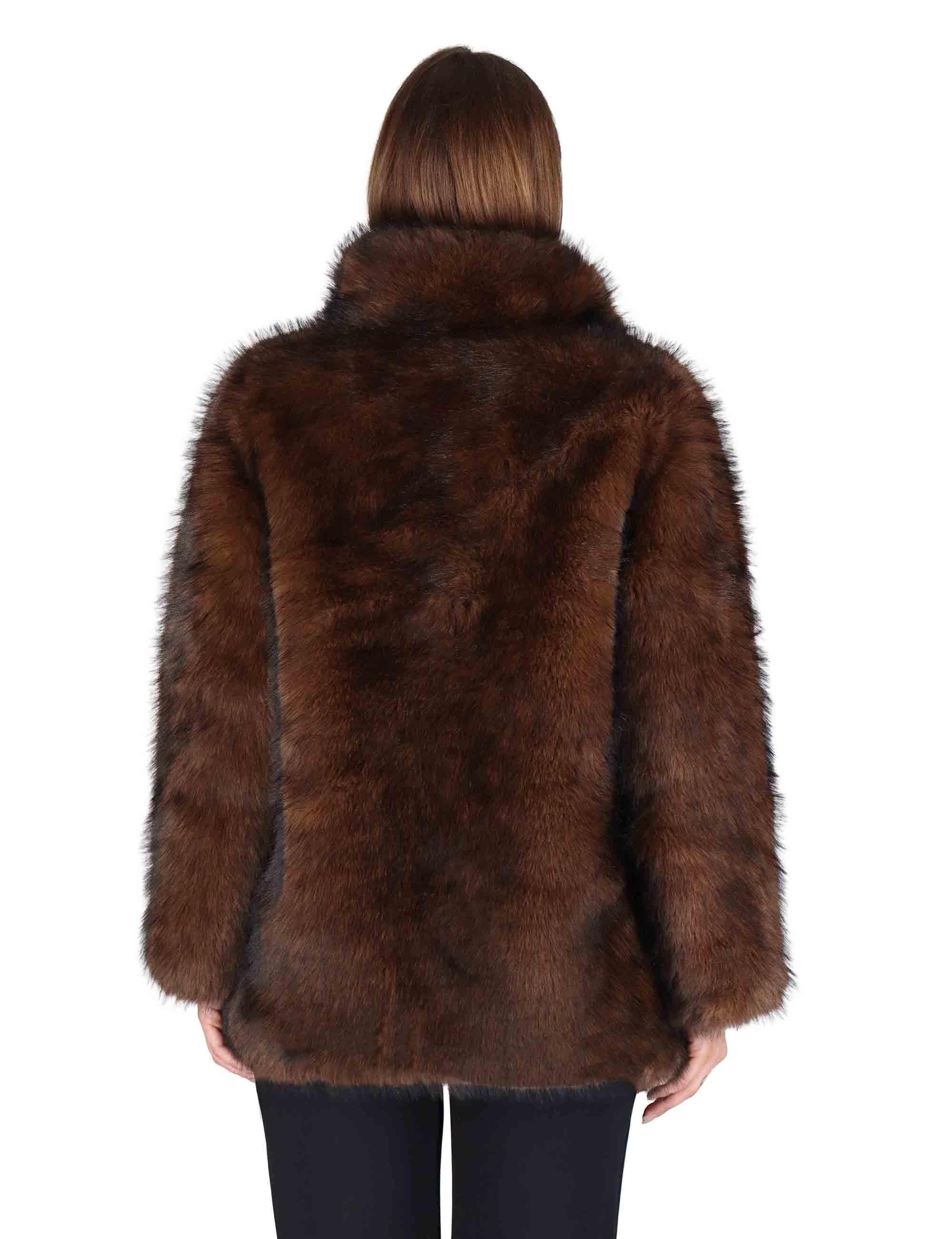 Cappotti donna in eco fur marrone SP25297 DARK BROWN Spatarella 
