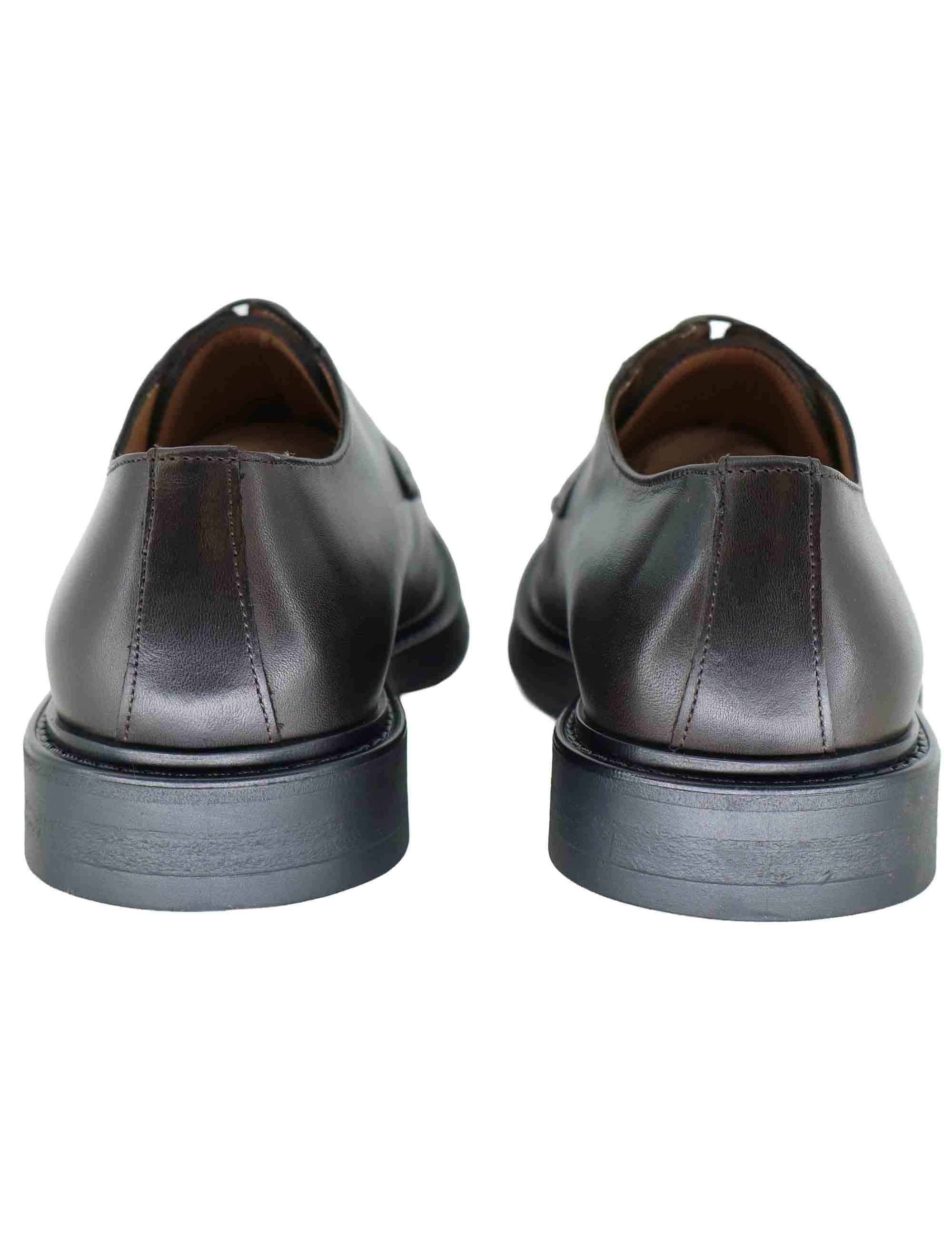 Stringate uomo in pelle marrone con suola in gomma SP044 014 Spatarella 