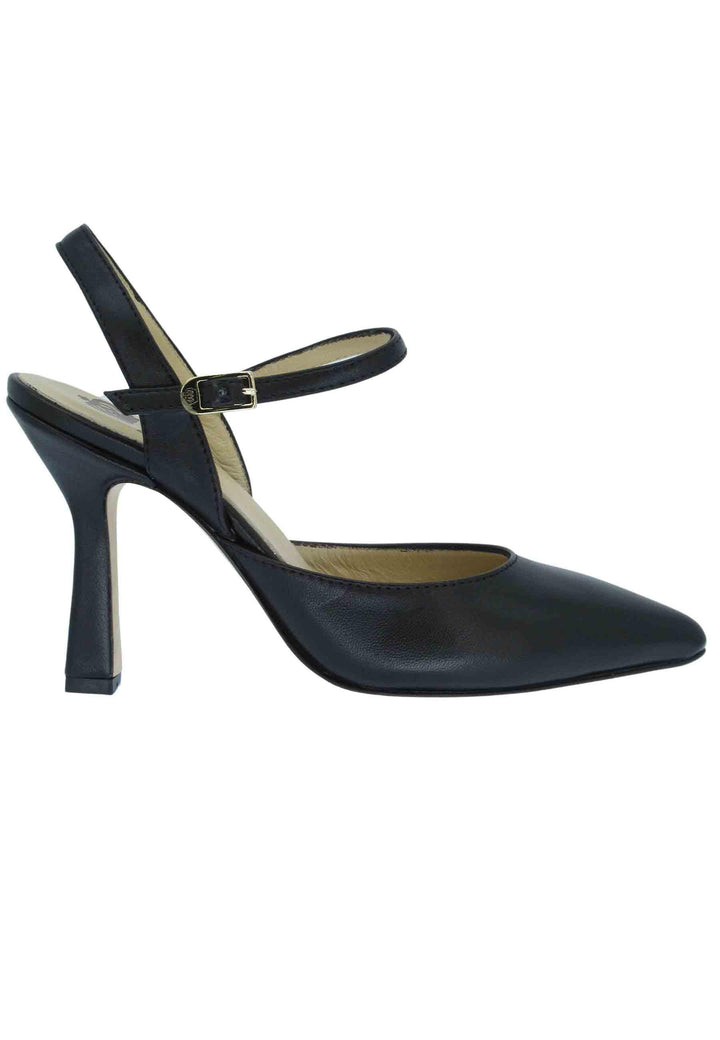 Sandali donna pelle nera tacco alto con cinturini DE1236 001 L'Arianna 