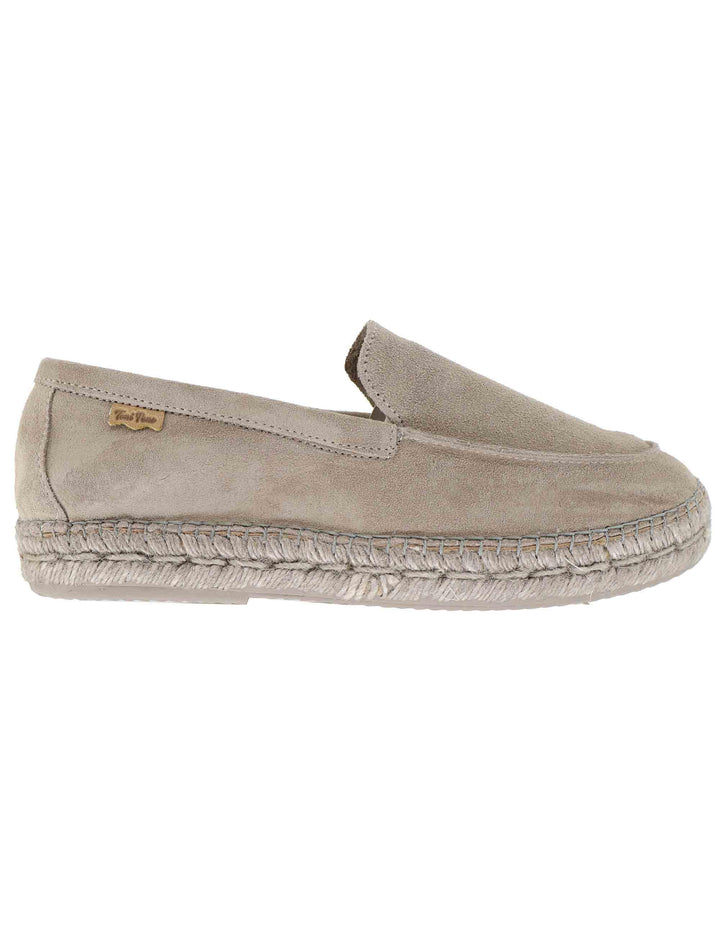 Mocassini espadrillas uomo in camoscio taupe Max Gris Toni Pons 