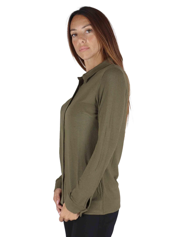 Camicie donna in jersey verde a maniche lunghe JABCM0025-F1050 7020 Justmine 