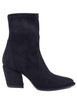 Women's ankle boots in black alcantara