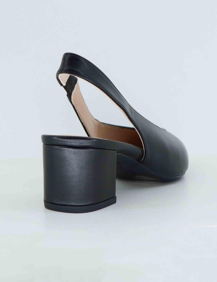 Decollete slingback donna in pelle nera JENSEN NTO_BLACK Unisa 