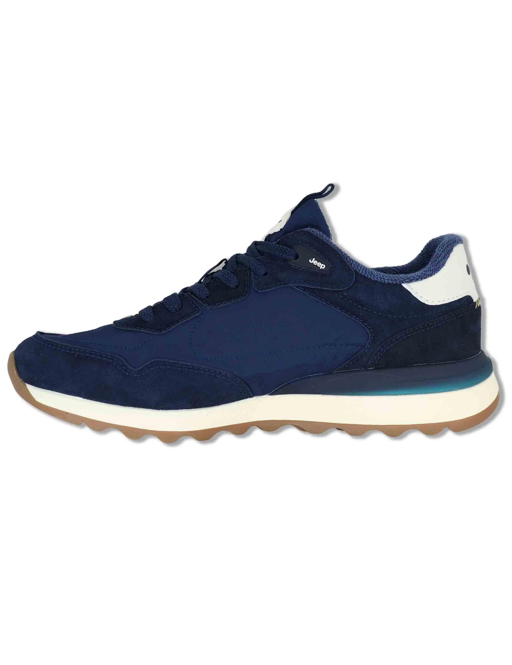 Sneakers uomo Jara in pelle e nylon blu con suola leggera JM61020A 016 Jeep 